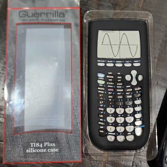 TEXAS INSTRUMENTS TI-84 PLUS GRAPHING CALCULATOR WITH SLIP COVER & SILICONE CASE - Picture 4 of 4